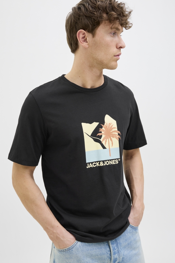 JJBARBADOS TEE SS CREW NECK 12269416 BLACK